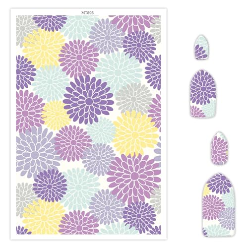 Transferpapier für Polymerton, blühendes Blumenmuster, Polymer-Ton, Transferblätter, Blumen, wasserlösliches Transferpapier, Polymer-Ton für DIY-Kunst, Schmuck, Ohrringe, 14 x 8 cm, 10 Stück von CYFUN DESIGN