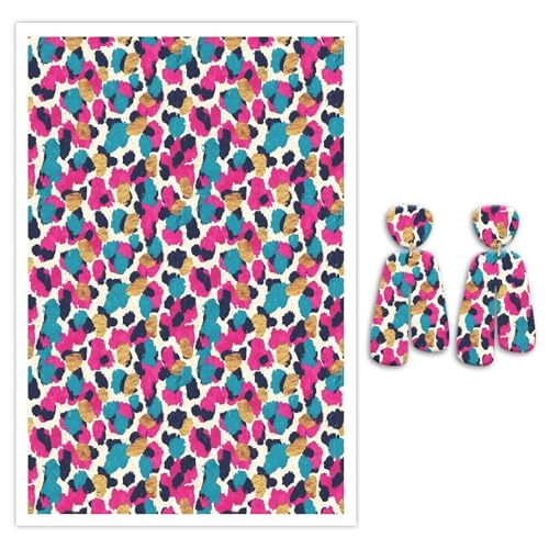 Transferpapier für Polymerton, bunte Leoparden-Polymer-Ton-Transferbögen, wasserlösliches Transferpapier, Polymer-Ton für DIY-Kunstschmuck, Ohrringe, Einwegaufkleber, 14 x 8 cm, 10 Stück von CYFUN DESIGN
