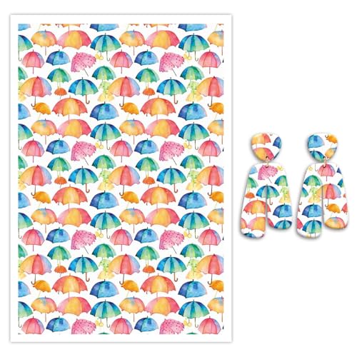 Transferpapier für Polymerton, bunte Regenschirme, Polymer-Ton, Transferblätter, wasserlösliches Transferpapier, Polymer-Ton für DIY-Kunstschmuck, Ohrringe, Einwegaufkleber, 14 x 8 cm, 10 Stück Transferpapier für Polymerton, bunte Regenschirme, Polymer-Ton, Transferblätter, wasserlösliches Transferpapier, Polymer-Ton für DIY-Kunstschmuck, Ohrringe, Einwegaufkleber, 14 x 8 cm, 10 Stück von CYFUN DESIGN