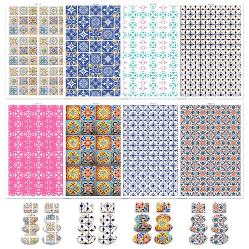 Transferpapier im Retro-Stil für Ohrringe und Polymerton, symmetrisches Blumenmuster-Design, wasserlöslich, Transferfolie für Polymerton, DIY, Kunst, Handwerk, Schmuck, Ohrringe, 14 x 8 cm, 8 Stück Transferpapier im Retro-Stil für Ohrringe und Polymerton, symmetrisches Blumenmuster-Design, wasserlöslich, Transferfolie für Polymerton, DIY, Kunst, Handwerk, Schmuck, Ohrringe, 14 x 8 cm, 8 Stück von CYFUN DESIGN