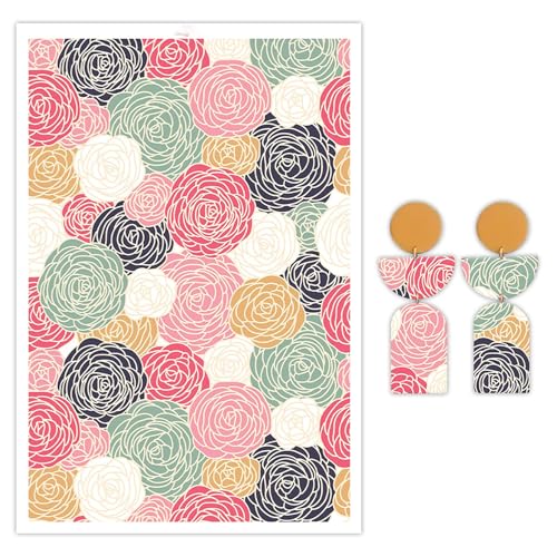 Transferpapier mit abstraktem Blumenmuster, für Polymerton, doppelseitig, Einweg-Ton-Transferblätter für DIY-Schmuckherstellung, Bastelbedarf, lebendige Druckqualität, 14 x 8 cm, 10 Blatt Transferpapier mit abstraktem Blumenmuster, für Polymerton, doppelseitig, Einweg-Ton-Transferblätter für DIY-Schmuckherstellung, Bastelbedarf, lebendige Druckqualität, 14 x 8 cm, 10 Blatt von CYFUN DESIGN