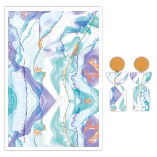 Transferpapier mit blauem Marmormuster für Polymerton, doppelseitig, Wasser-Einweg-Ton-Transferblätter für DIY-Schmuckherstellung, Bastelbedarf, lebendige Druckqualität, 14 x 8 cm, 10 Blatt Transferpapier mit blauem Marmormuster für Polymerton, doppelseitig, Wasser-Einweg-Ton-Transferblätter für DIY-Schmuckherstellung, Bastelbedarf, lebendige Druckqualität, 14 x 8 cm, 10 Blatt von CYFUN DESIGN