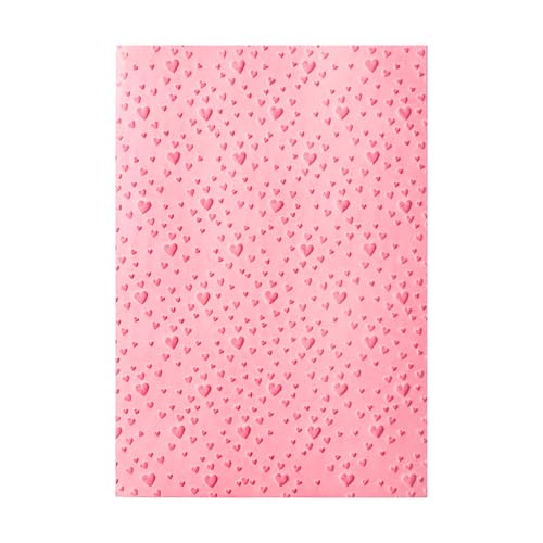 Valentinstag 3D Prägeschablone für Kartenherstellung, Fallende Herzen Strukturierte Eindrücke Kunststoff Prägeschablonen für DIY Scrapbooking Papier Basteln Handgemachte Handwerk Hochzeit Geburtstag von CYFUN DESIGN