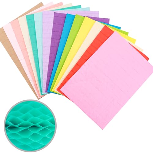 Wabenpapier-Bastelblöcke für 3D-Bastelarbeiten und Pop-Up-Karten, 21,1 x 14,7 cm, Wabenpapier für Kartenherstellung, Verzierungen, Kunstbedarf, 30 Schichten Mini-Klebelinie, 14 Stück von CYFUN DESIGN