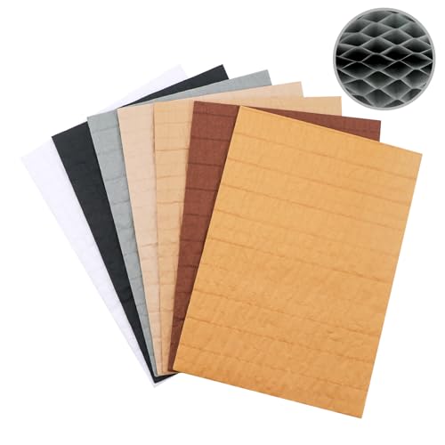 Wabenpapier-Bastelblöcke für 3D-Bastelarbeiten und Pop-Up-Karten, Wabenpapier-Block für Kartenherstellung, Verzierungen, Kunstbedarf, 30 Schichten Mini-Klebelinie, verschiedene Farben (21,1 x 14,7 cm) von CYFUN DESIGN