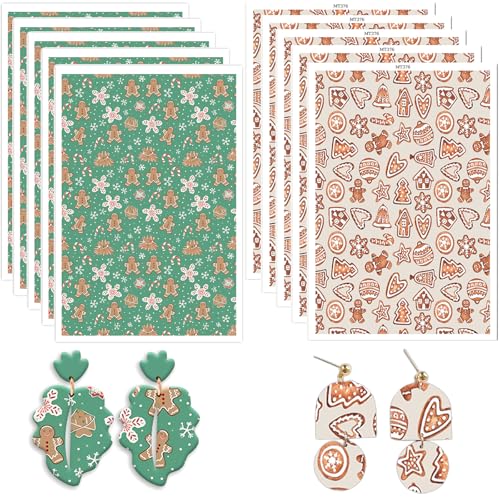 Weihnachtliches Polymer-Ton-Transferpapier, Lebkuchenbäume, Schneeflocken-Socken, Muster, 2 Designs, wasserlösliche Transferblätter für Polymer-Ton, Ohrringe, Schmuckherstellung, DIY-Projekte, 14 x 8 Weihnachtliches Polymer-Ton-Transferpapier, Lebkuchenbäume, Schneeflocken-Socken, Muster, 2 Designs, wasserlösliche Transferblätter für Polymer-Ton, Ohrringe, Schmuckherstellung, DIY-Projekte, 14 x 8 von CYFUN DESIGN