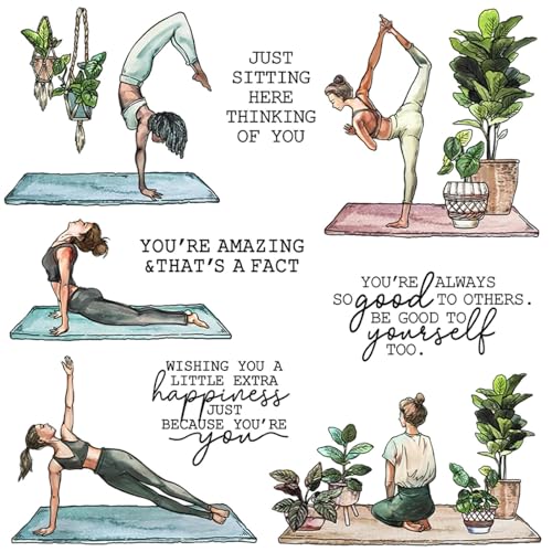Yoga-Stanzformen und Stempel-Sets für Kartenherstellung, DIY, Scrapbooking, Entspannung, Sport, Yoga, Frauen, Metall-Stanzformen und transparente Stempel-Sets für Papierbasteln, Yoga, Übungen, Yoga-Stanzformen und Stempel-Sets für Kartenherstellung, DIY, Scrapbooking, Entspannung, Sport, Yoga, Frauen, Metall-Stanzformen und transparente Stempel-Sets für Papierbasteln, Yoga, Übungen, von CYFUN DESIGN