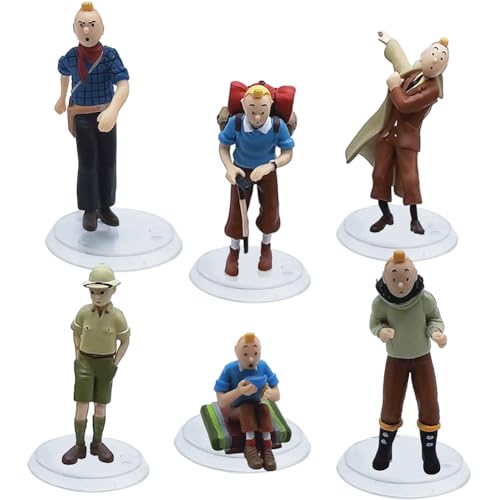 Tintin Mini Figuren Tortendeko, 6pcs Tintin Mini Figuren, Collectible set of Tintin Geburtstags Party Liefert Cupcake Fi-guren Cartoon Figuren Cake Decoration Tintin Mini Figuren Tortendeko, 6pcs Tintin Mini Figuren, Collectible set of Tintin Geburtstags Party Liefert Cupcake Fi-guren Cartoon Figuren Cake Decoration von CYGMRFH