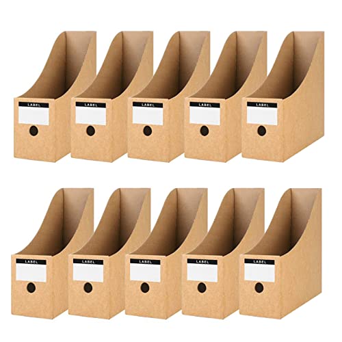 CYH 10 Stück Zeitschriftenständer aus Kraftpapier – A4 Zeitschriftenhalter aus Karton mit Aufkleber – Zeitschriftensammler, Büro, Datei Box – für Aufbewahrung von Ordnern Büro Schule CYH192-1 CYH 10 Stück Zeitschriftenständer aus Kraftpapier – A4 Zeitschriftenhalter aus Karton mit Aufkleber – Zeitschriftensammler, Büro, Datei Box – für Aufbewahrung von Ordnern Büro Schule CYH192-1 von CYH
