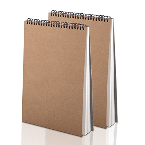 CYH 2 Stück Zeichenblock Skizzenbuch - A4 Spiralbindung - Skizzenblock 30 Blätter mit 160 g/m² - Hardback Kraft Cover Blanko Sketchbook Kunstbuc CYH 2 Stück Zeichenblock Skizzenbuch - A4 Spiralbindung - Skizzenblock 30 Blätter mit 160 g/m² - Hardback Kraft Cover Blanko Sketchbook Kunstbuc von CYH