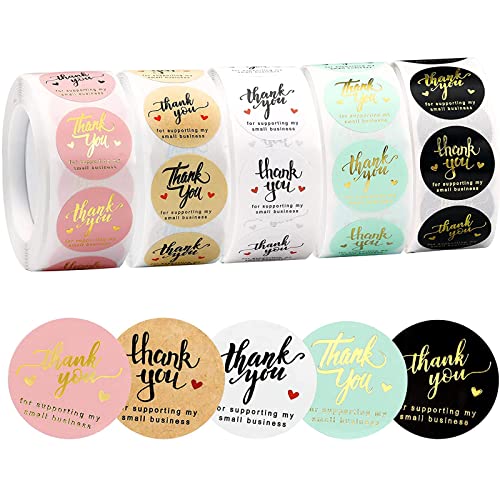 CYH 2500 Stück Aufkleber für Dankeschön-Etiketten, Dankeschön, selbstklebend, Rolle mit Dankeschön, Etiketten auf Rolle, Thank You For Supporting My Small Business CYH155 CYH 2500 Stück Aufkleber für Dankeschön-Etiketten, Dankeschön, selbstklebend, Rolle mit Dankeschön, Etiketten auf Rolle, Thank You For Supporting My Small Business CYH155 von CYH
