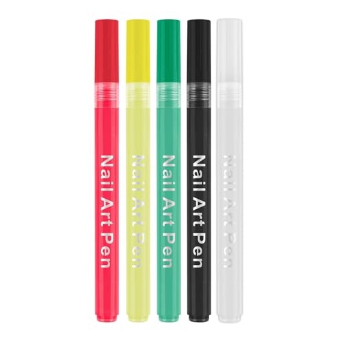 CYILPR Marker, Textmarker, 5 Stück, Nagelkunst-Stifte, Graffiti-Stift, Nagelzeichnungsstift, schnell trocknender Stift für Nagelkunst-Dekoration CYILPR Marker, Textmarker, 5 Stück, Nagelkunst-Stifte, Graffiti-Stift, Nagelzeichnungsstift, schnell trocknender Stift für Nagelkunst-Dekoration von CYILPR