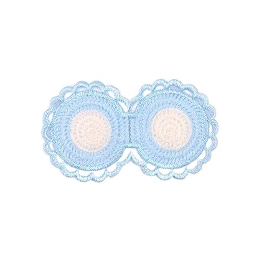 CYJAZNHH 20 Stück Cartoon-Ohr-Stickerei-Aufnäher for Aufbügeln for Kleidung – 11 x 5 cm, süße Aufnäher for Jeans und Jacken(Light Blue) von CYJAZNHH