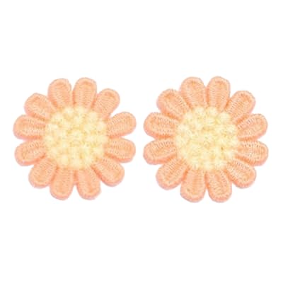 CYJAZNHH 30 Stück Gänseblümchen-Stickerei-Aufnäher – Aufbügler for Kleidung, Jeans und Jacken – 3 cm große Florale Ausbesserungsflicken(12 Petal Orange) von CYJAZNHH