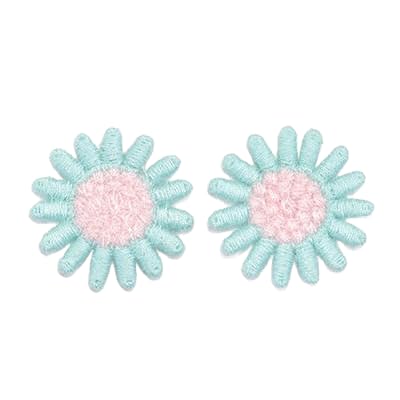 CYJAZNHH 30 Stück Gänseblümchen-Stickerei-Aufnäher – Aufbügler for Kleidung, Jeans und Jacken – 3 cm große florale Ausbesserungsflicken(15 Petals Light Green) von CYJAZNHH