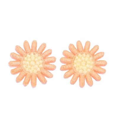CYJAZNHH 30 Stück Gänseblümchen-Stickerei-Aufnäher – Aufbügler for Kleidung, Jeans und Jacken – 3 cm große florale Ausbesserungsflicken(15 Petals Orange) von CYJAZNHH