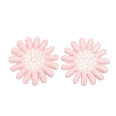 CYJAZNHH 30 Stück Gänseblümchen-Stickerei-Aufnäher – Aufbügler for Kleidung, Jeans und Jacken – 3 cm große florale Ausbesserungsflicken(15 Petty Light Pink) von CYJAZNHH