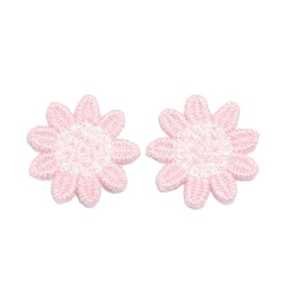 CYJAZNHH 30 Stück Gänseblümchen-Stickerei-Aufnäher – Aufbügler for Kleidung, Jeans und Jacken – 3 cm große florale Ausbesserungsflicken(9 Petal Light Pink) von CYJAZNHH