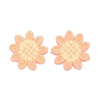 CYJAZNHH 30 Stück Gänseblümchen-Stickerei-Aufnäher – Aufbügler for Kleidung, Jeans und Jacken – 3 cm große florale Ausbesserungsflicken(9 Petals Orange) von CYJAZNHH