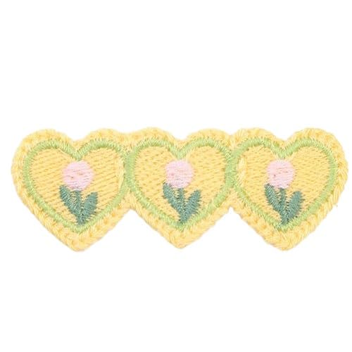 CYJAZNHH 30 Stück Häkel-Flicken mit Blumen – 3 x 7,3 cm große Stickerei-Applikationen for Aufbügeln for Kleidung, Jeans und Jacken(Lemon Yellow) von CYJAZNHH