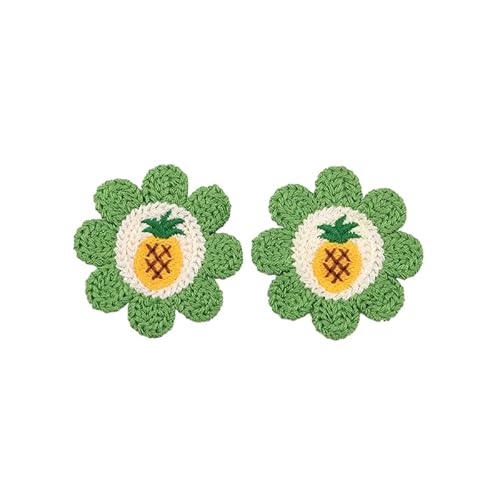 CYJAZNHH 30 Stück handgefertigte gehäkelte Blumen-Aufnäher – 6 cm Kirsch-Sonnenblumen-Applikationen for Aufbügeln for Kleidungsreparatur und Dekoration(Deep Green) von CYJAZNHH