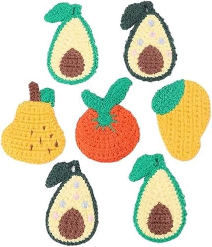 CYJAZNHH 30 Stück handgefertigte gehäkelte Kirsch-Patches – 6,5 x 4,5 cm, for Aufbügeln, Obst-Stickerei-Applikationen for die Reparatur und Dekoration von Kleidung(Mix) von CYJAZNHH