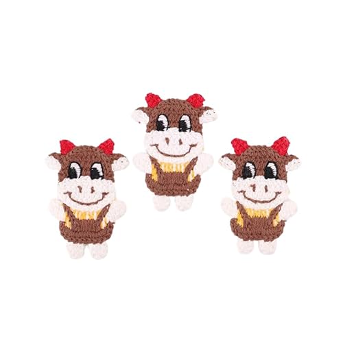 CYJAZNHH 30 Stück handgefertigte gehäkelte Tier-Patches – Applikationen for Aufbügeln for Kleidung, 7,7 x 4,8 cm große Stickerei-Flicken(Coffee) von CYJAZNHH