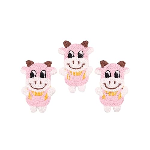 CYJAZNHH 30 Stück handgefertigte gehäkelte Tier-Patches – Applikationen for Aufbügeln for Kleidung, 7,7 x 4,8 cm große Stickerei-Flicken(Roze) von CYJAZNHH
