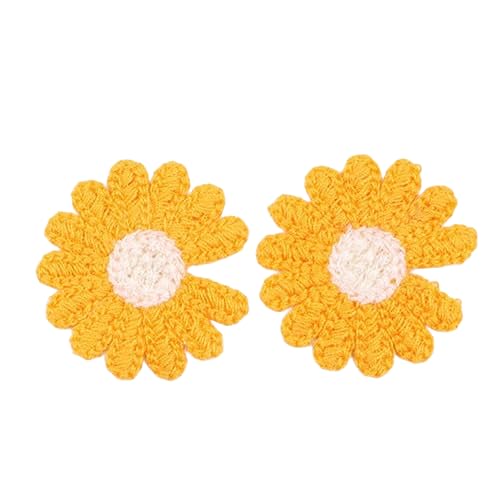 CYJAZNHH 30 Stück kleine Blumenblüten-Stickerei-Aufnäher – Applikationen for Aufbügeln for Kleidung, Jeans und Jacken – DIY Bastel-Reparatur-Aufnäher(Giallo) von CYJAZNHH