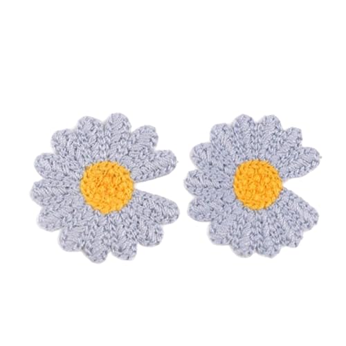 CYJAZNHH 30 Stück kleine Blumenblüten-Stickerei-Aufnäher – Applikationen for Aufbügeln for Kleidung, Jeans und Jacken – DIY Bastel-Reparatur-Aufnäher(Light Gray) von CYJAZNHH