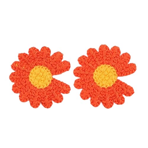 CYJAZNHH 30 Stück kleine Blumenblüten-Stickerei-Aufnäher – Applikationen for Aufbügeln for Kleidung, Jeans und Jacken – DIY Bastel-Reparatur-Aufnäher(Oranje) von CYJAZNHH