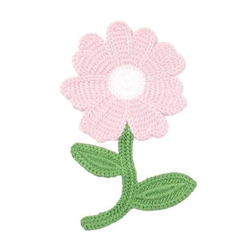 CYJAZNHH 30 Stück kleine gehäkelte Blumen-Aufnäher for Aufbügeln zur Reparatur von Kleidung – 14,5 x 8,5 cm Stickapplikationen for Jeans und Jacken(Light Pink) von CYJAZNHH