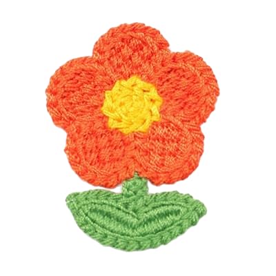 CYJAZNHH 30 Stück kleine gehäkelte Blumen-Stickerei-Aufnäher – Applikationen for Aufbügeln for Kleidung, Jeans und Jacken(Oranje) von CYJAZNHH
