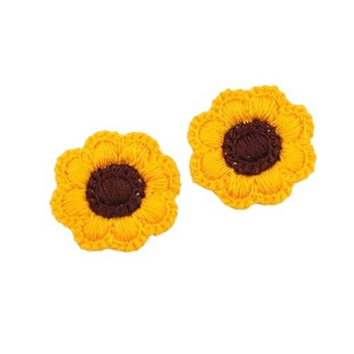 CYJAZNHH 30 Stück zweifarbige Gänseblümchen-Stickerei-Aufnäher for Aufbügeln for Kleidung | Aufnäher for Jeans und Jacken(Giallo) von CYJAZNHH