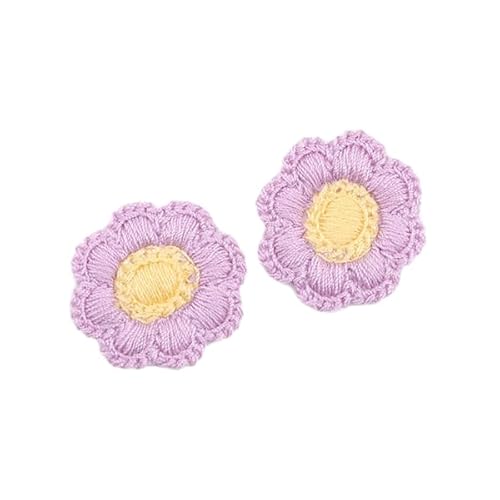 CYJAZNHH 30 Stück zweifarbige Gänseblümchen-Stickerei-Aufnäher for Aufbügeln for Kleidung | Aufnäher for Jeans und Jacken(Light Purple) von CYJAZNHH