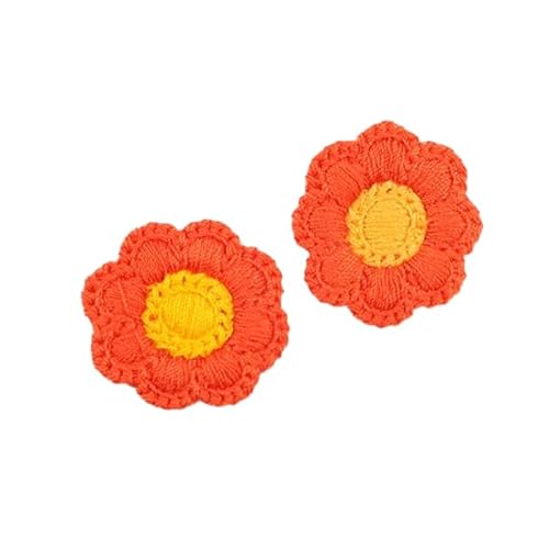 CYJAZNHH 30 Stück zweifarbige Gänseblümchen-Stickerei-Aufnäher for Aufbügeln for Kleidung | Aufnäher for Jeans und Jacken(Oranje) von CYJAZNHH