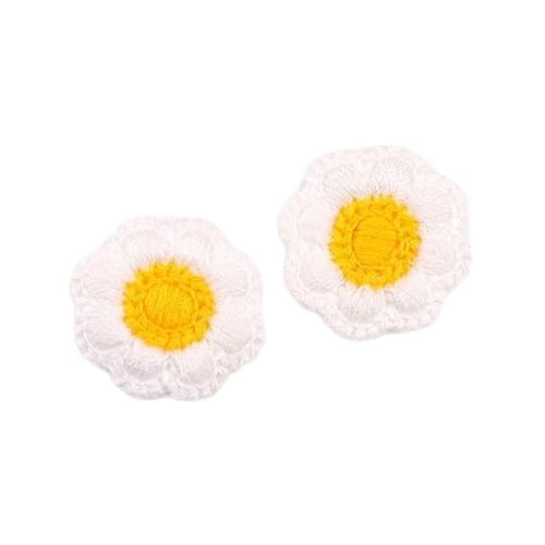 CYJAZNHH 30 Stück zweifarbige Gänseblümchen-Stickerei-Aufnäher for Aufbügeln for Kleidung | Aufnäher for Jeans und Jacken(White) von CYJAZNHH