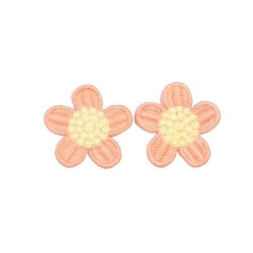 CYJAZNHH 40 mm, 30 Stück, kleine gehäkelte Blumen-Aufnäher – for Aufbügeln, Stickapplikationen for Kleidung, Jeans und Jacken(Orange Color) von CYJAZNHH