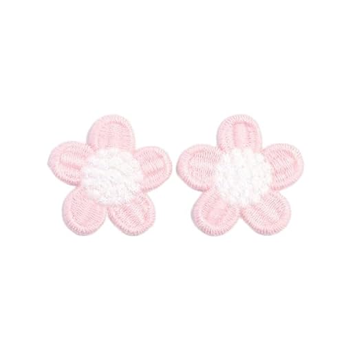 CYJAZNHH 40 mm, 30 Stück, kleine gehäkelte Blumen-Aufnäher – for Aufbügeln, Stickapplikationen for Kleidung, Jeans und Jacken(Roze) von CYJAZNHH