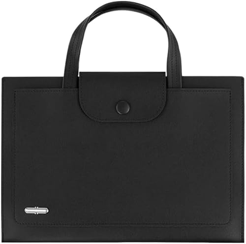 CYJAZNHH Dokumentenhalter aus PU-Leder, mehrfarbig, 25 x 36 cm(Black) von CYJAZNHH