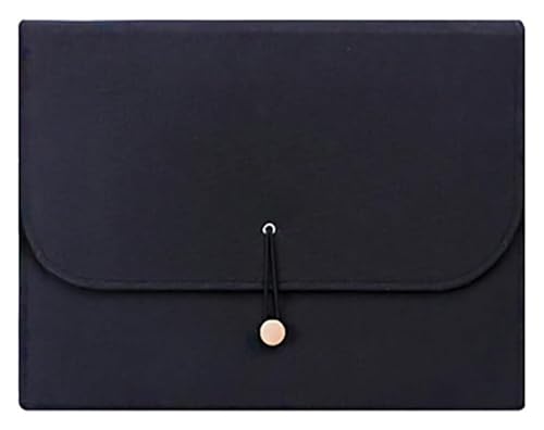 CYJAZNHH Dokumentenmappe aus PU-Leder, 13 Fächer, Organizer, mehrfarbig, 33 x 3 x 24,5 cm(Black) von CYJAZNHH
