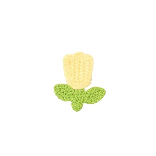 CYJAZNHH Handgefertigte gehäkelte Blumenaufnäher – 10 Stück 6 x 6 cm Tulpen-Applikationen zur Reparatur und Dekoration von Kleidung(Giallo) von CYJAZNHH