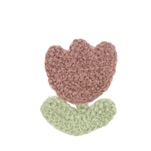 CYJAZNHH Handgemachte gehäkelte Blumenaufnäher – 5 cm große Applikationen for Aufbügeln for Kleidungsreparatur und Dekoration(Coffee Green 5 * 4.5cm) von CYJAZNHH