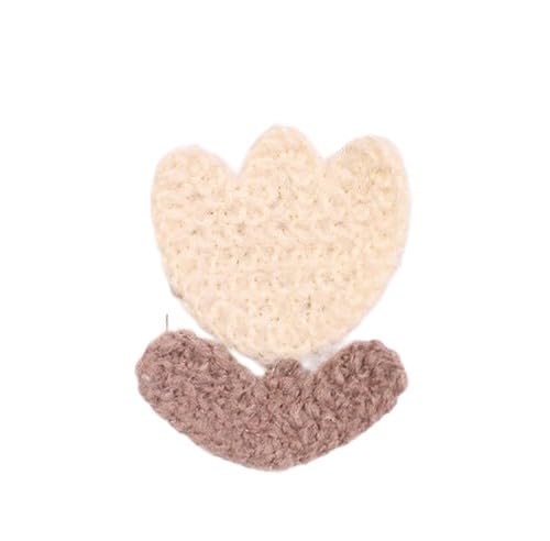 CYJAZNHH Handgemachte gehäkelte Blumenaufnäher – 5 cm große Applikationen for Aufbügeln for Kleidungsreparatur und Dekoration(Light Coffee 5 * 4.5cm) von CYJAZNHH