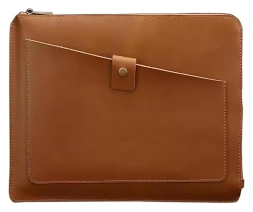 CYJAZNHH PU-Leder-Umschlag mit Reißverschluss, mehrfarbig, 35,5 x 1 x 25 cm(Bruin) von CYJAZNHH