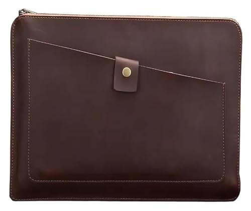 CYJAZNHH PU-Leder-Umschlag mit Reißverschluss, mehrfarbig, 35,5 x 1 x 25 cm(Coffee) von CYJAZNHH