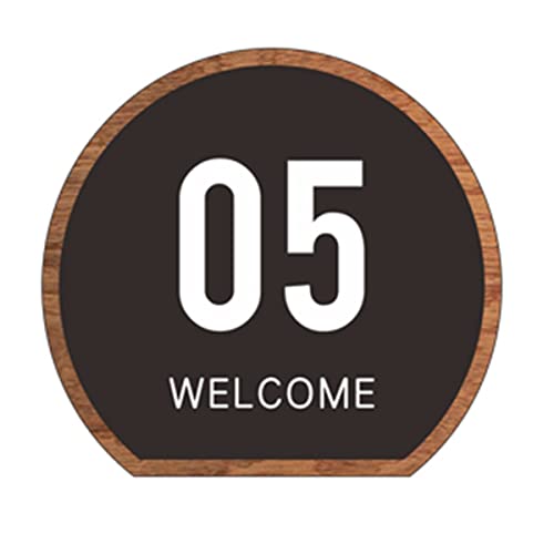 Tischnummern, 1 STÜCKE Massivholz Edelstahl Tisch Zahlen Rund Bevel Mehrere Größen 3 Zoll(5) von CYJAZNHH