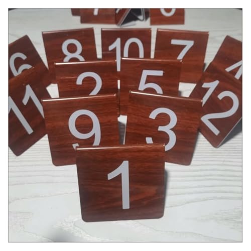Tischnummern, 3D-ABS-Tischnummern, V-Form, L-Form, 2,9 Zoll, Holzmaserung, mehrere Größen(Woodgrain V-shape,1-20) von CYJAZNHH