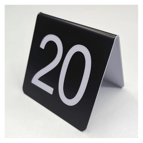 Tischnummern, ABS Plastiktischnummern verdoppeln mit Seiten versehenes Tented Concave Down 2,9 Zoll-Satz(Black,11-20) von CYJAZNHH