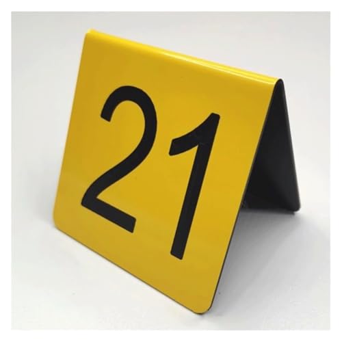 Tischnummern, ABS Plastiktischnummern verdoppeln mit Seiten versehenes Tented Concave Down 2,9 Zoll-Satz(Giallo,41-50) von CYJAZNHH
